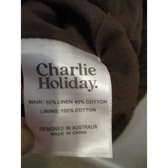 Charlie Holiday Womens Sz 6 M Flores Isles of Palm Cutout Linen Blend Maxi Dress - Picture 6 of 15